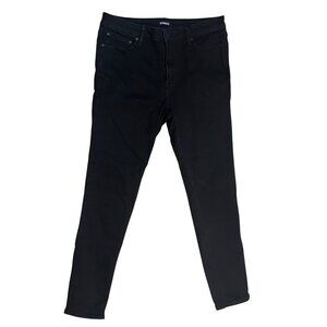 Express Black Skinny Jeans 34x32 Stretch Denim Mid-Rise Slim Fit Women 1840